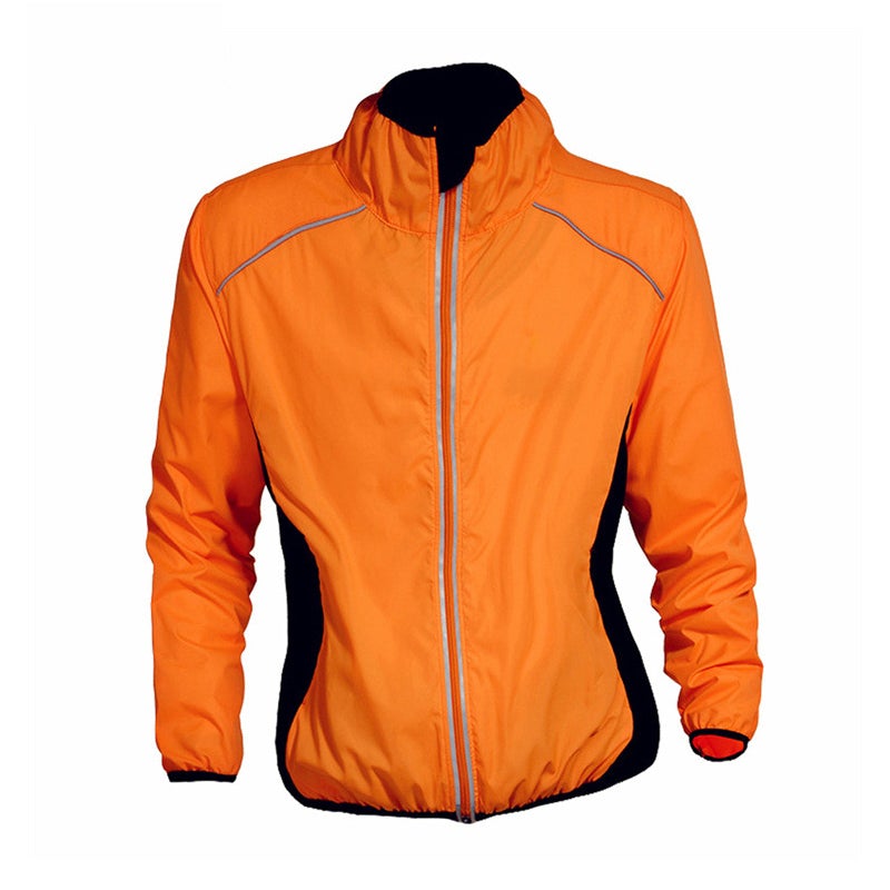 Unisex Cycling Windbreaker with Reflective Stripes and Waterproof Polyester Design