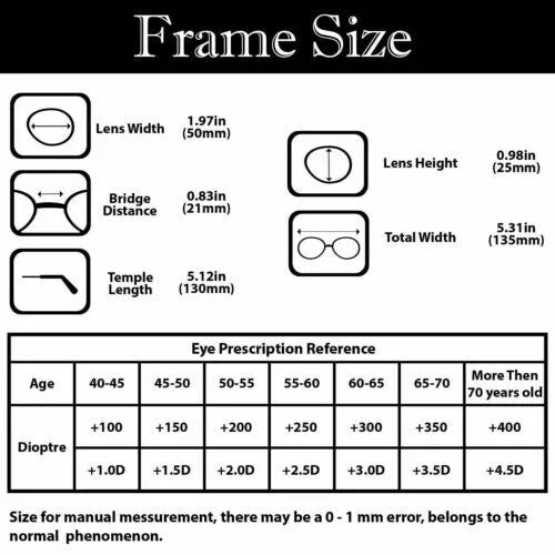 Unisex Folding Reading Glasses with Protective Case and Adjustable Frame