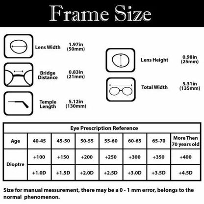 Unisex Folding Reading Glasses with Protective Case and Adjustable Frame