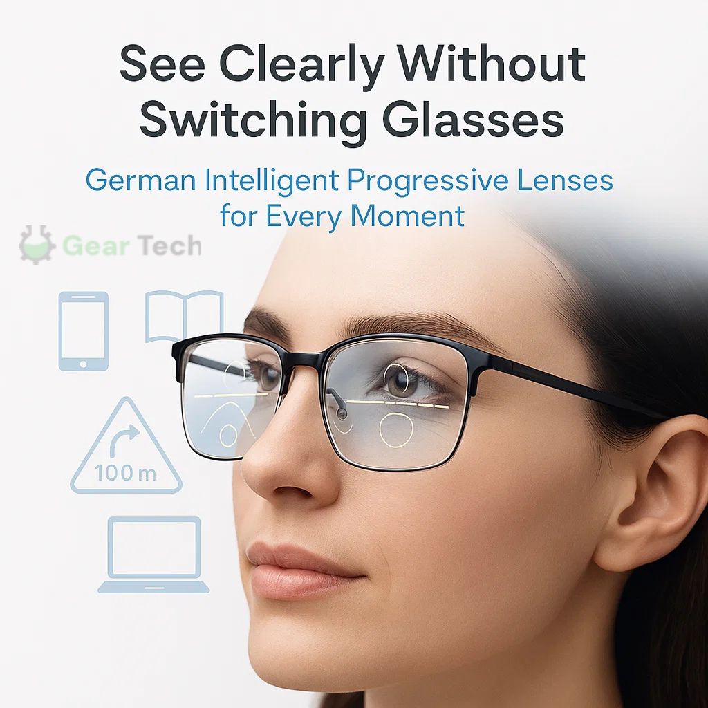 Unisex Progressive Multifocal Reading Glasses with Blue Light and Scratch-Resistant Lenses