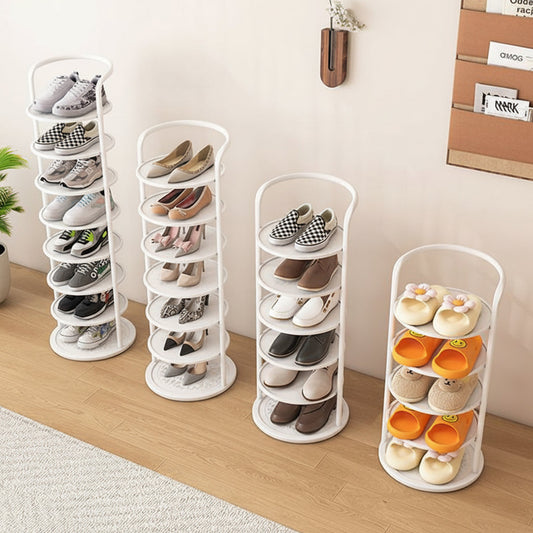 Vertical Metal Shoe Storage Rack with 5 to 8 Tiers