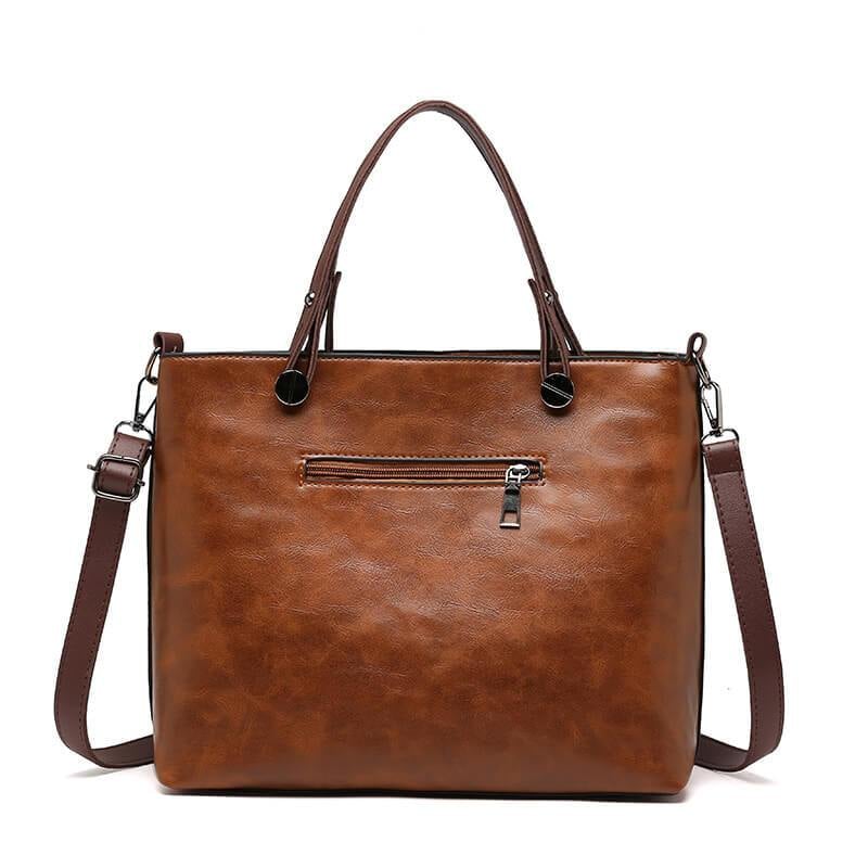 Vintage Leather Style Shoulder Bag for Women with Adjustable Strap and Spacious Design