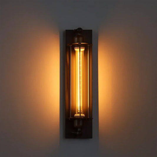 Vintage Metal LED Wall Sconce with Indoor Accent Lighting