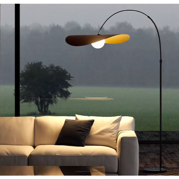 Wabi Sabi Handcrafted Iron and Acrylic Floor Lamp with Adjustable Height
