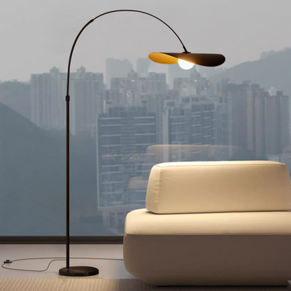 Wabi Sabi Handcrafted Iron and Acrylic Floor Lamp with Adjustable Height