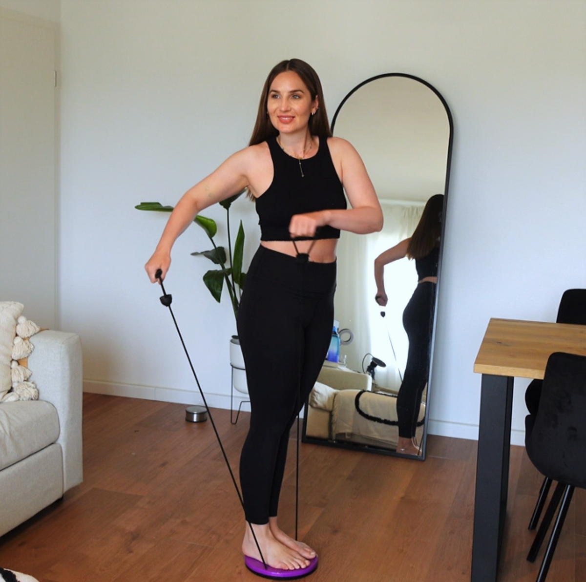 Waist Twister Exercise Board with Grip Straps for Home Workouts