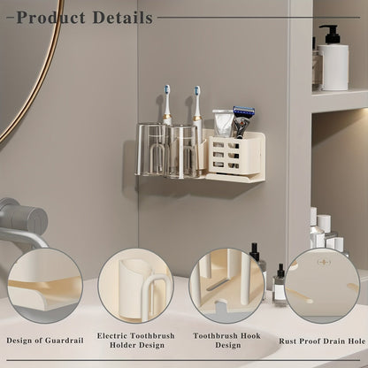Wall Mounted Aluminum Electric Toothbrush Holder with Drainage Holes