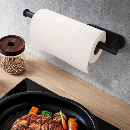 Wall-Mounted Stainless Steel Paper Towel Holder No-Drill Kitchen Roll Organiser