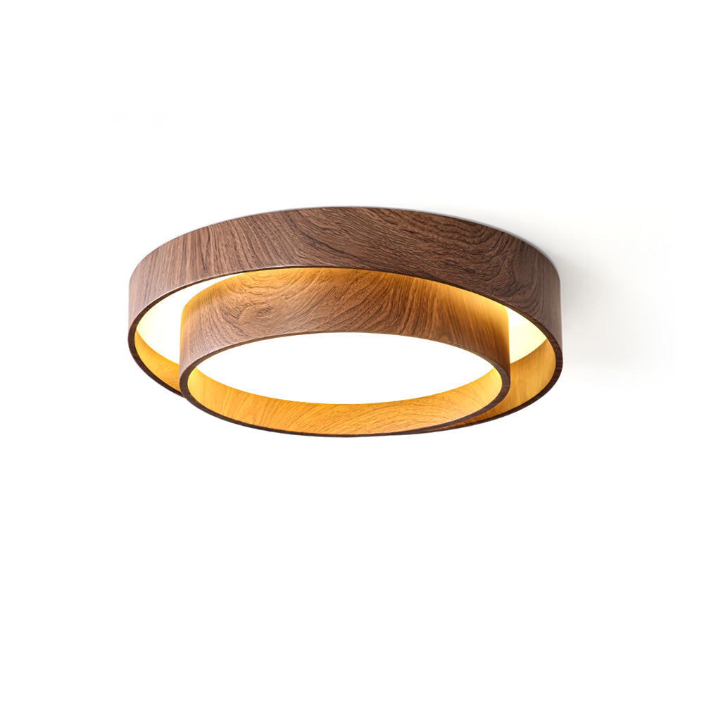 Walnut Finish LED Ceiling Light