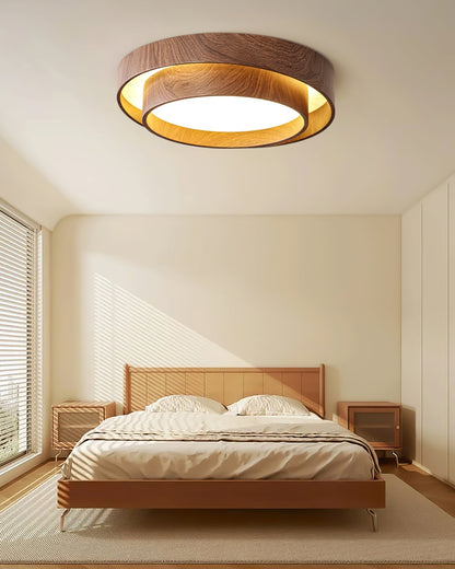 Walnut Finish LED Ceiling Light