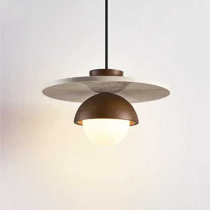 Walnut and Stone LED Pendant Light