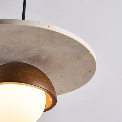 Walnut and Stone LED Pendant Light