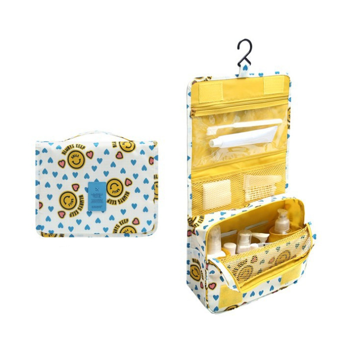 Water-Repellent Travel Cosmetic and Toiletry Bag with Hanging Hook