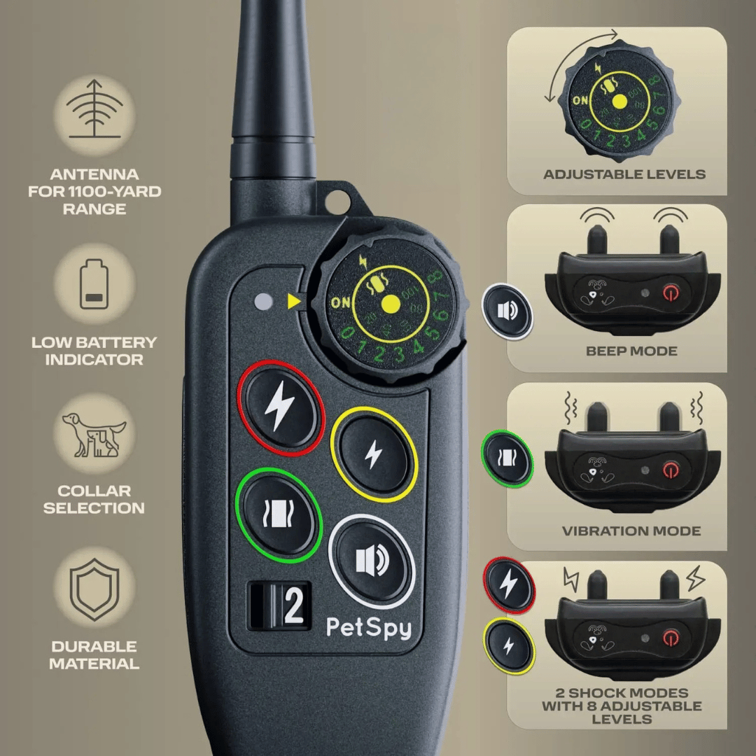 Waterproof 1000m Dog Training Collar with Remote Control