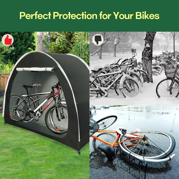 Waterproof Bike Storage Tent for 2 Adult Bikes with Oxford Fabric and Zipper Closure