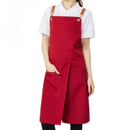 Waterproof Canvas Apron with Split Skirt and Multiple Pockets