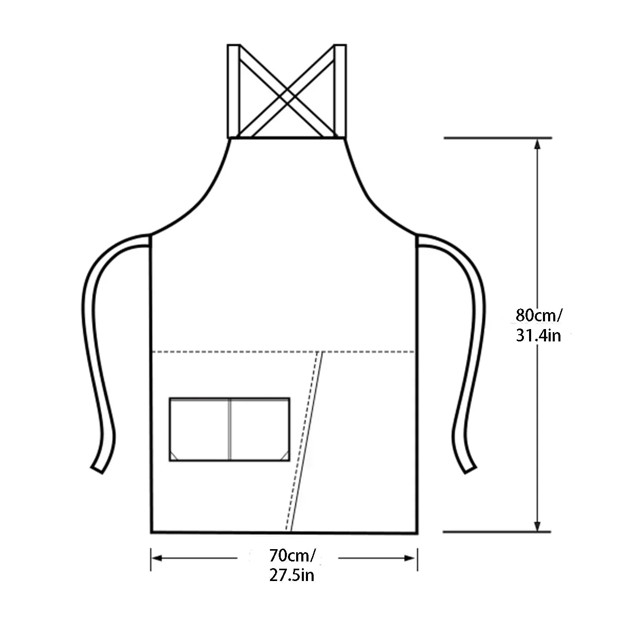 Waterproof Canvas Apron with Split Skirt and Multiple Pockets