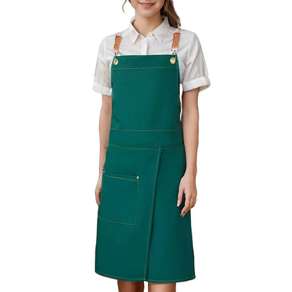 Waterproof Canvas Apron with Split Skirt and Multiple Pockets