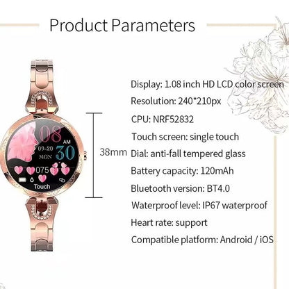 Waterproof Fitness Smartwatch for Women with Health and Activity Tracking