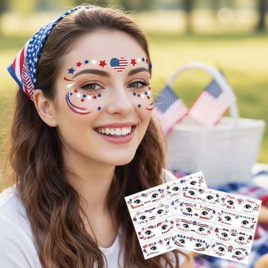 Pegatinas impermeables de banderas para pintar el rostro en eventos deportivos