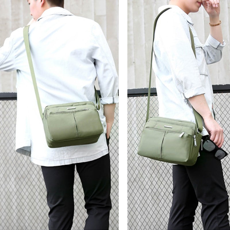 Waterproof Multi-Pocket Shoulder Messenger Bag with Adjustable Strap
