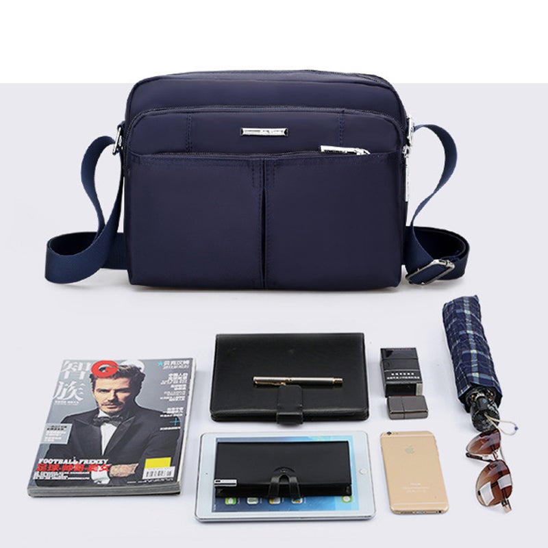 Waterproof Multi-Pocket Shoulder Messenger Bag with Adjustable Strap