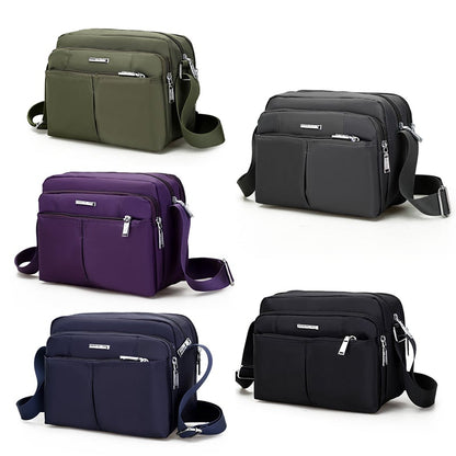 Waterproof Multi-Pocket Shoulder Messenger Bag with Adjustable Strap