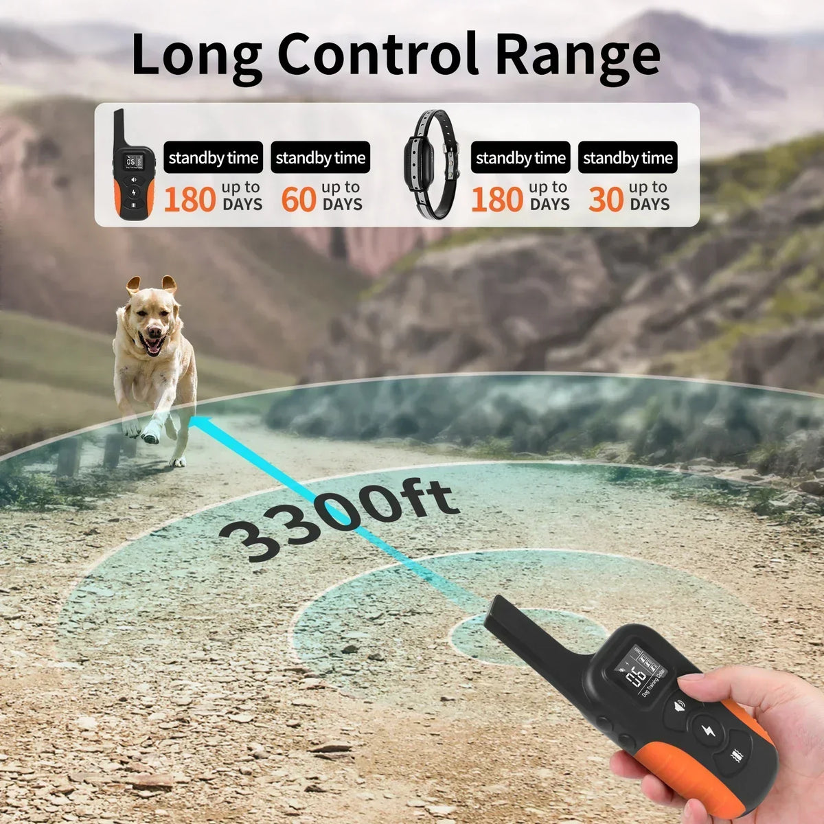 Waterproof Remote Dog Training Collar with Beep, Vibration and Shock Modes