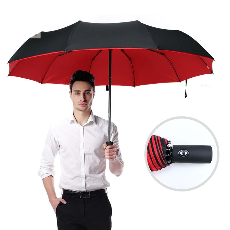 Windproof Storm Umbrella with Compact One-Handed Design