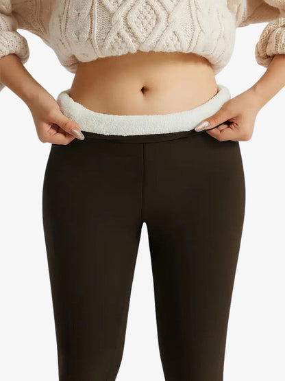 Women's High-Waisted Fleece Thermal Leggings for Winter Sports