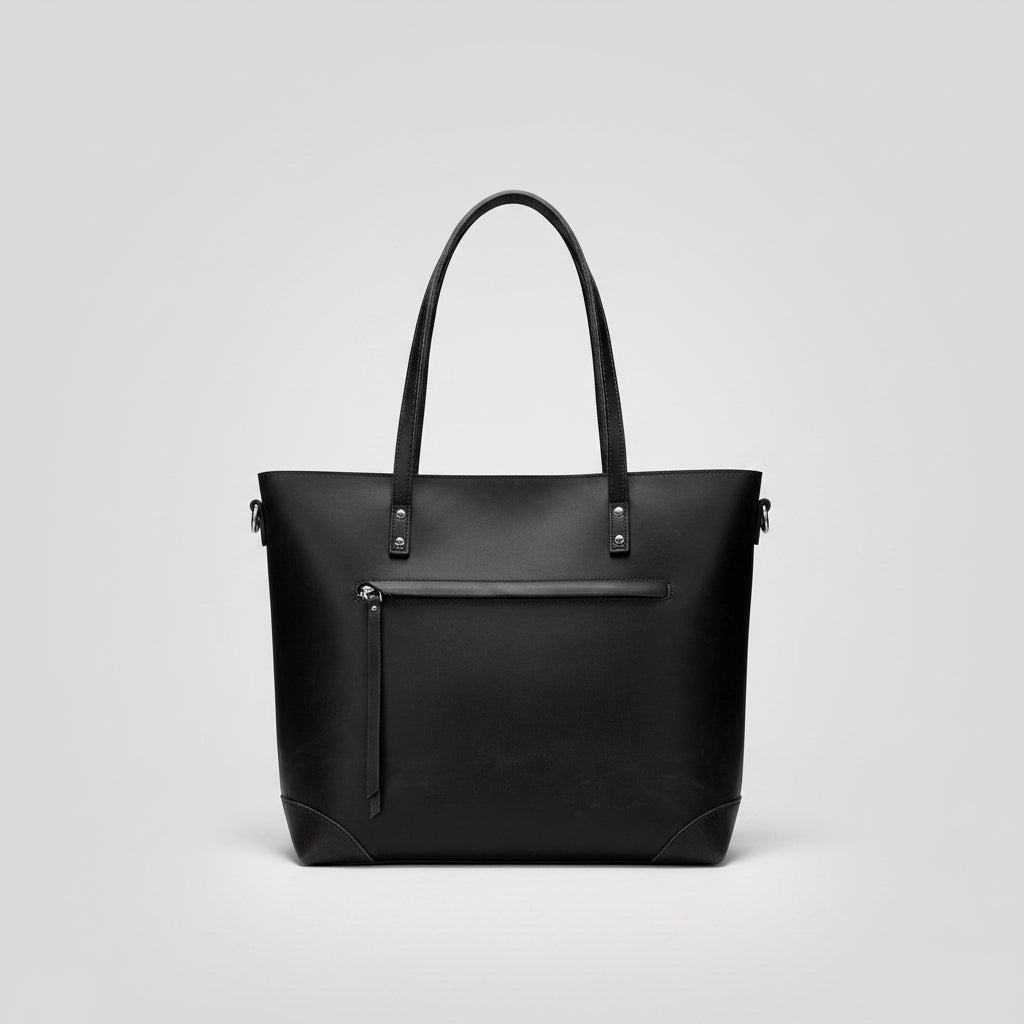 Women's Large Zippered Tote Handbag with Adjustable Strap
