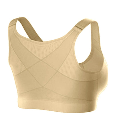 Women's Posture Support Bra with Adjustable Straps and Front Closure