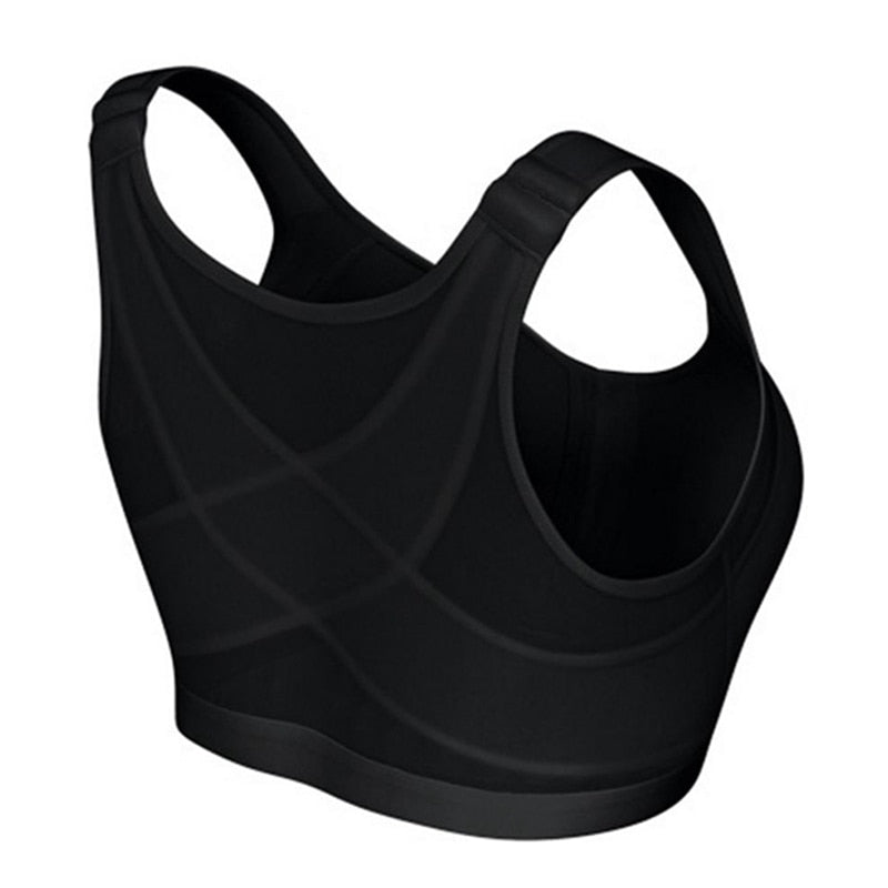 Women's Posture Support Bra with Adjustable Straps and Front Closure