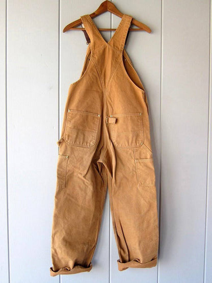 Women's Retro Utility Overalls with Adjustable Straps and Reinforced Knees
