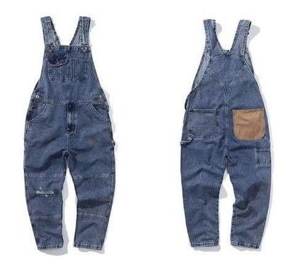 Women's Retro Utility Overalls with Adjustable Straps and Reinforced Knees