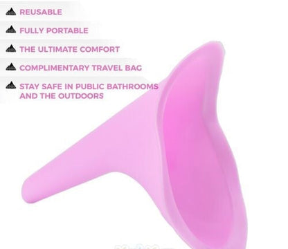 Women's Reusable Silicone Urinal Funnel Set for Outdoor Use