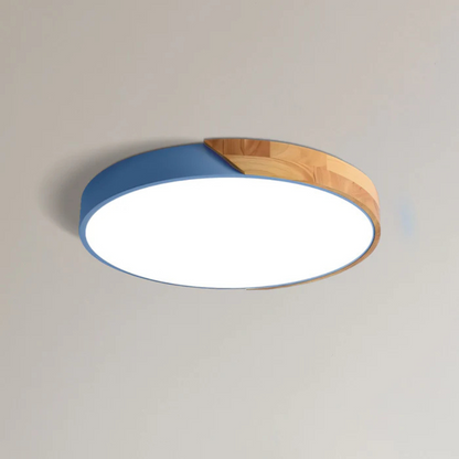 Wood Accent LED Flush Mount Ceiling Light