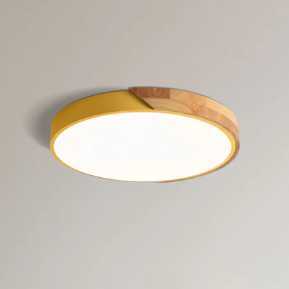 Wood Accent LED Flush Mount Ceiling Light