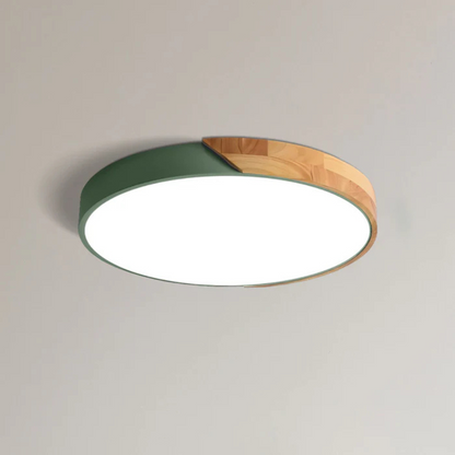 Wood Accent LED Flush Mount Ceiling Light