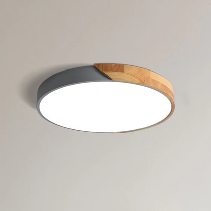Wood Accent LED Flush Mount Ceiling Light