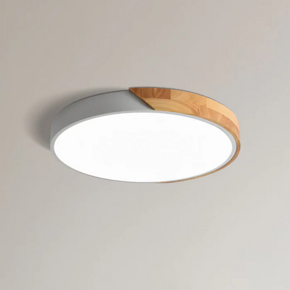 Wood Accent LED Flush Mount Ceiling Light