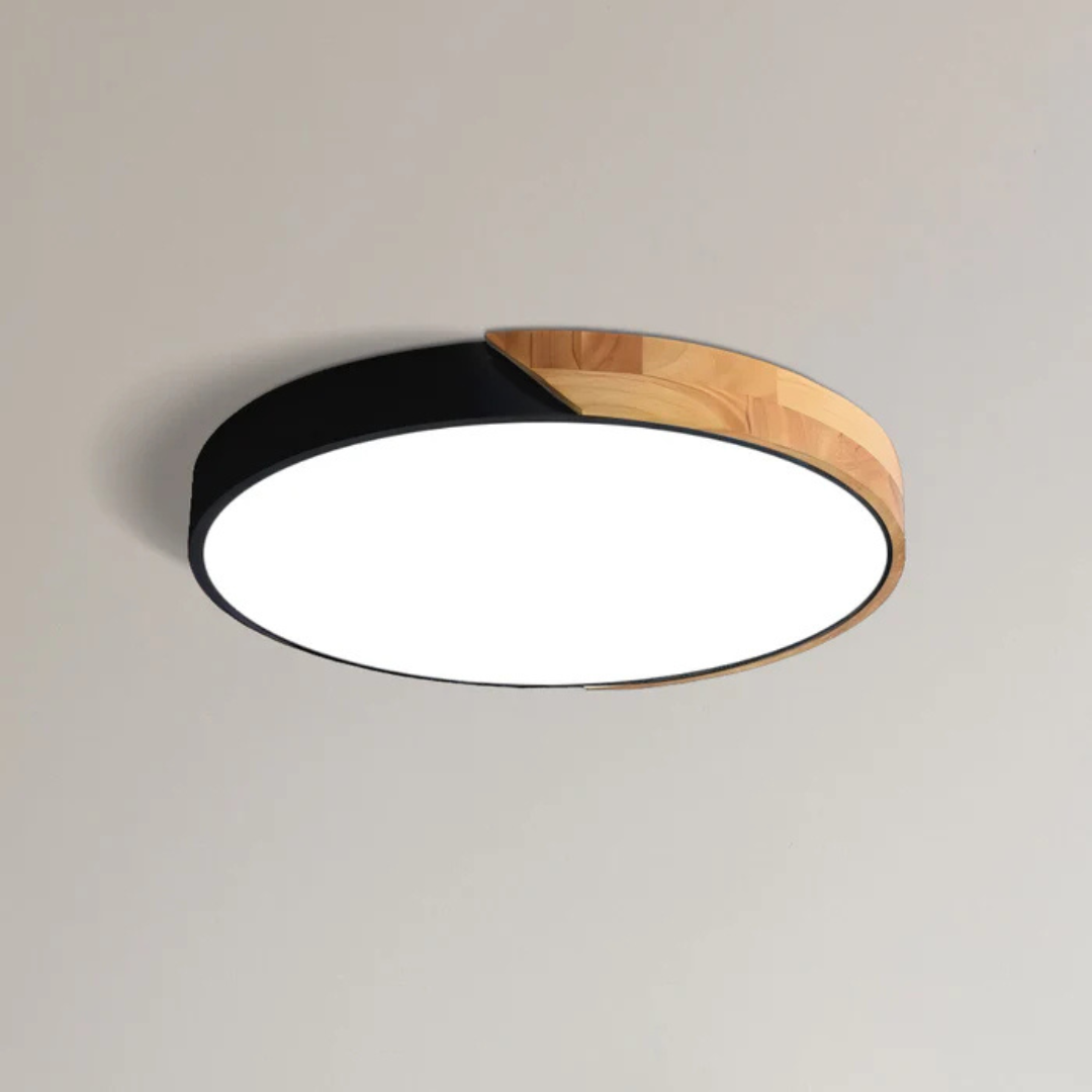 Wood Accent LED Flush Mount Ceiling Light