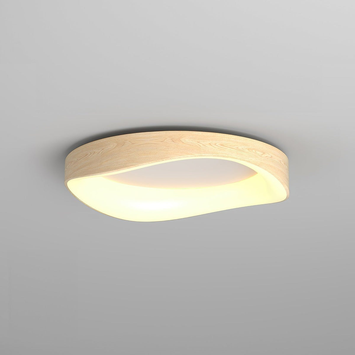 Plafoniera a filo soffitto effetto venatura del legno