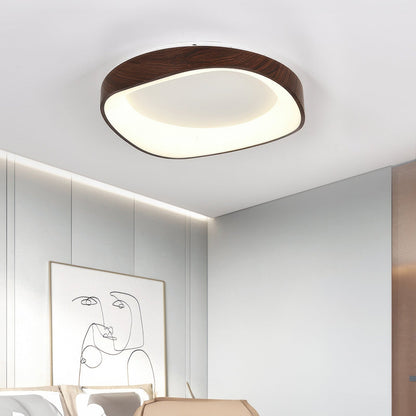Plafoniera a filo soffitto effetto venatura del legno