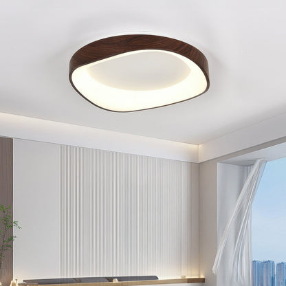 Plafoniera a filo soffitto effetto venatura del legno