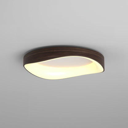 Plafoniera a filo soffitto effetto venatura del legno