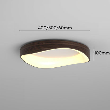 Plafoniera a filo soffitto effetto venatura del legno