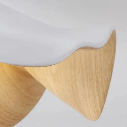 Wood Grain Lotus Flush Mount Ceiling Light