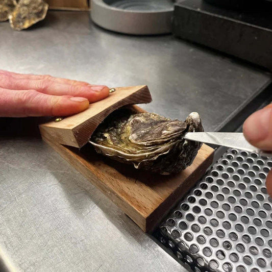 Wood Handle Oyster Shell Opener Clamp for Seafood Shucking