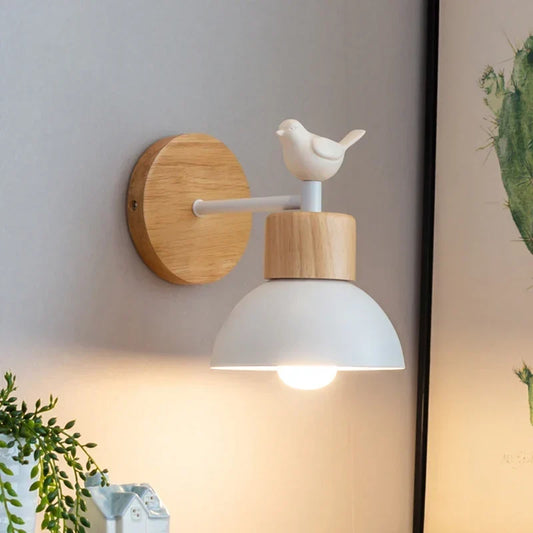 Wooden Bird Accent Wall Sconce